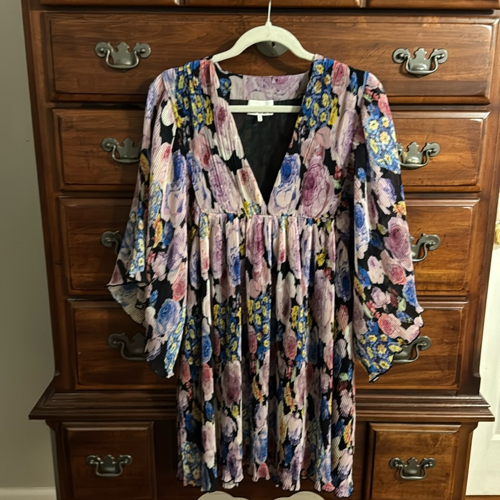 Ganni Pleated Floral Dress